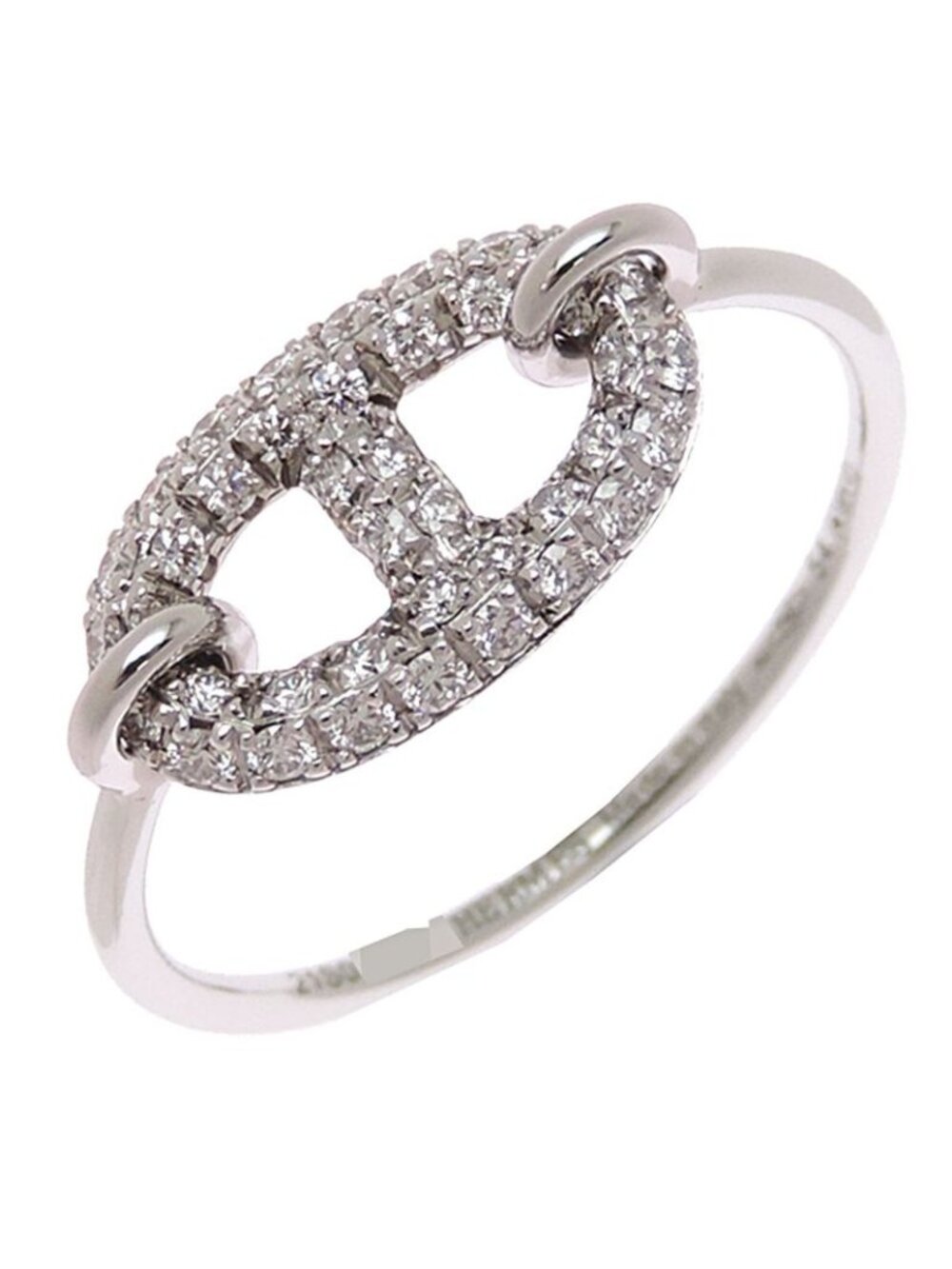 Hermes Ronde PM Diamond Ring 750 White Gold 0.32ct